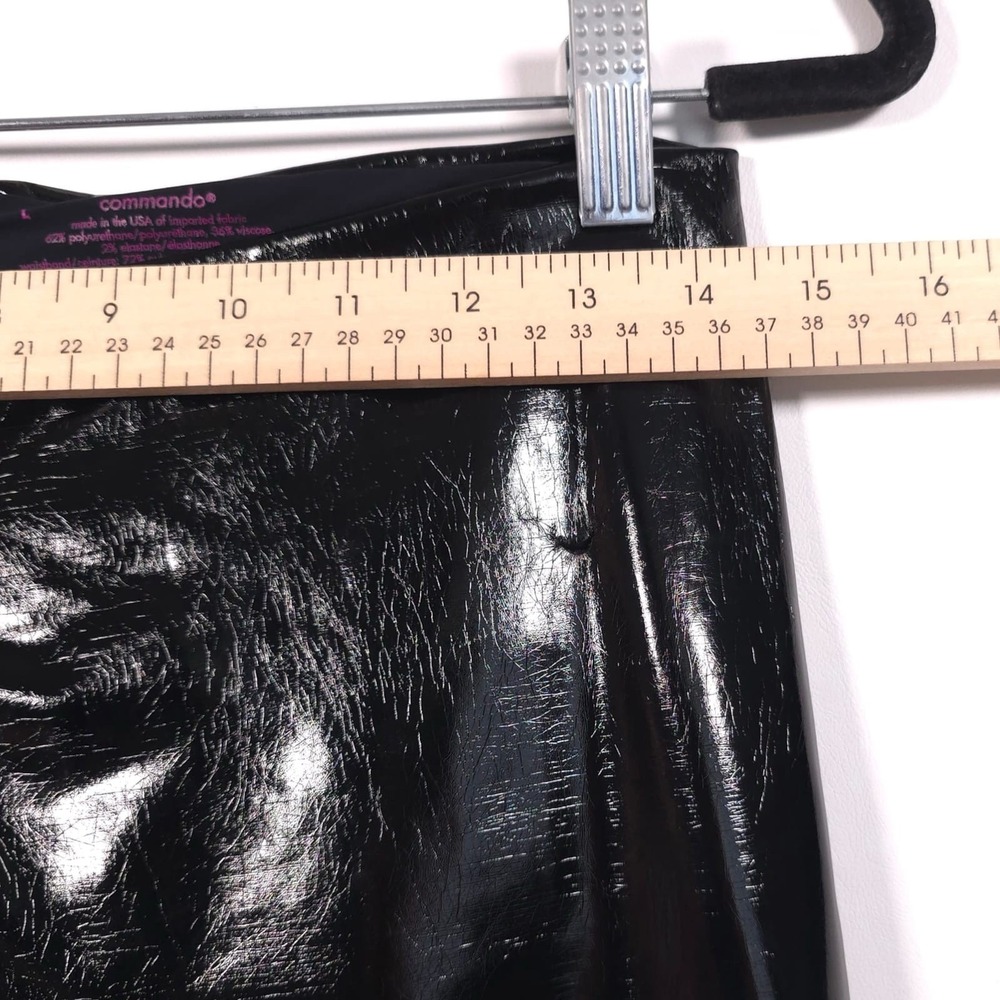 NWOT Commando Control Top Faux Patent Leather Leggings Black Size LARGE USA MADE - Picture 6 of 11